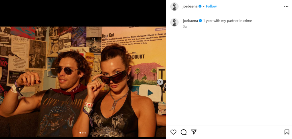 Joseph Baena and his girlfriend Nikki Dodaj posing Instagram post
